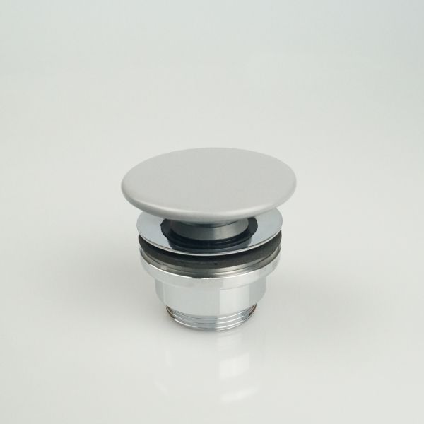 донный клапан click-clack white ceramic mew0609fm с керамической накладкой, серый матовый