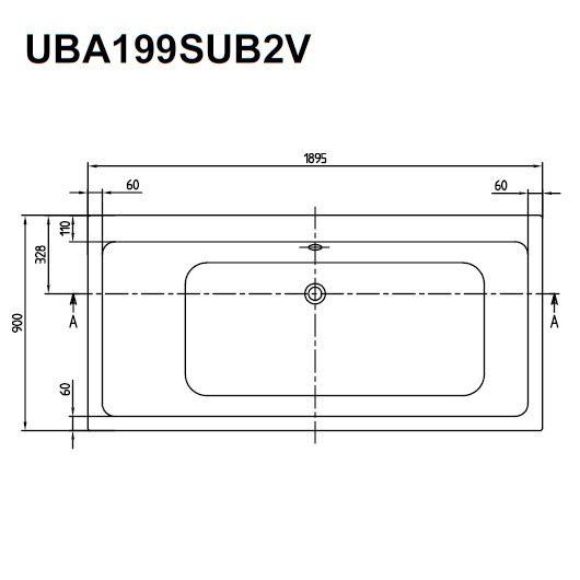 акриловая ванна villeroy & boch subway uba199sub2v-01 прямоугольная 190 х 90 см, белый