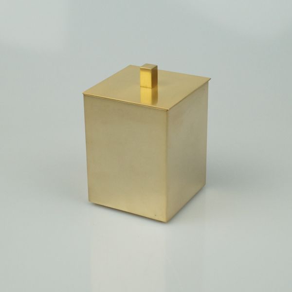 баночка surya metall 6226/gos для гигиенических принадлежностей с крышкой 7х7х9 см, золото сатин