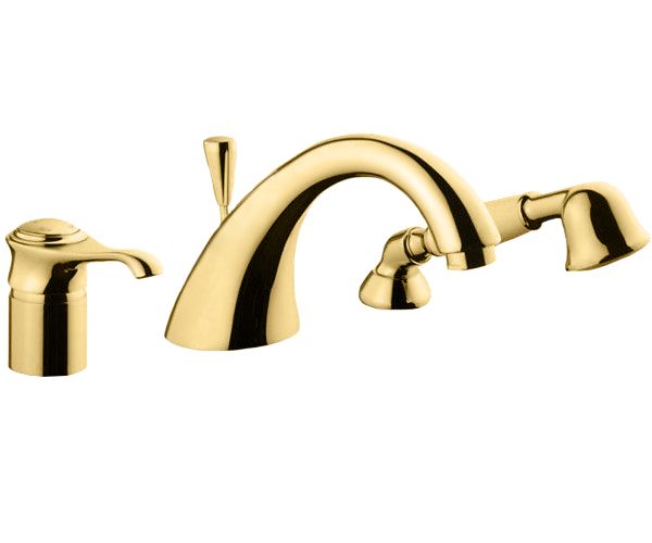 комплект смесителя на борт ванны emmevi tiffany 60120/or на 3 отверстия с ручным душем, золото