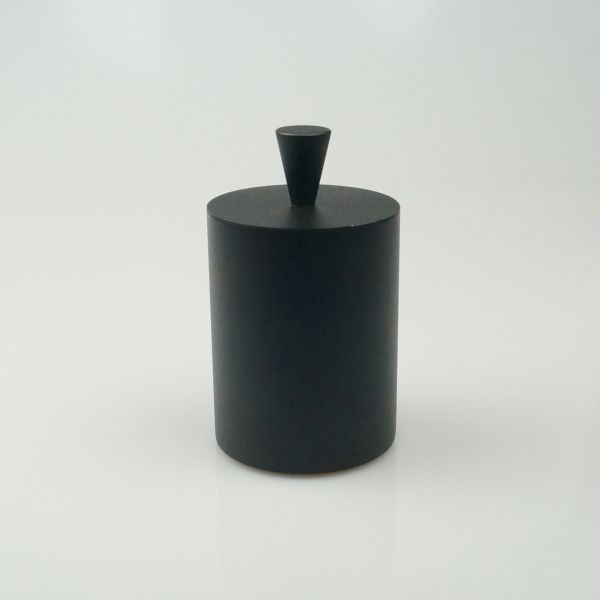 баночка surya metall 6902/mb для гигиенических принадлежностей с крышкой 7х7х9 см, черный матовый