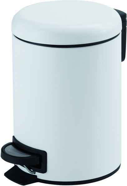 контейнер для мусора gedy potty 3309(02) с педалью 5 л., крышка soft close, белый матовый