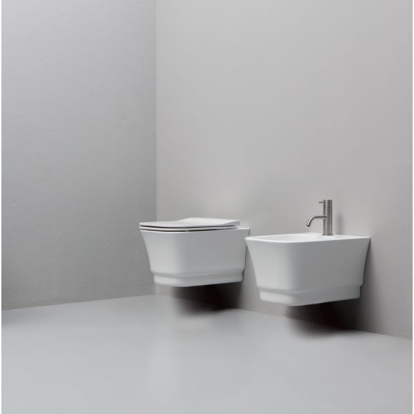 подвесной безободковый унитаз white ceramic idea w10003fm с крепежом 51x35x28 см, серый матовый
