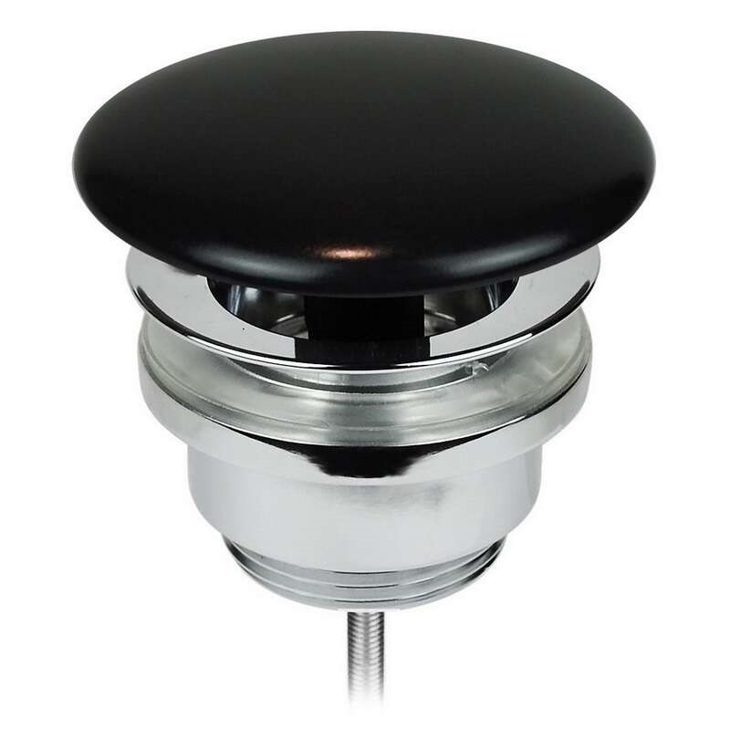 Купить aet elite, a037105, донный клапан, свободный слив хром, черный матовый в интернет-магазине lux-santeh.ru