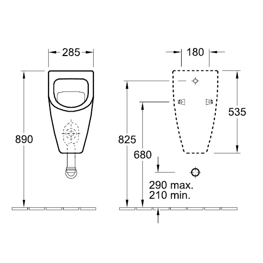 писсуар villeroy & boch subway 75130001, белый
