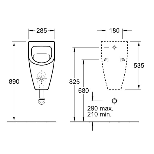 писсуар villeroy & boch subway 75130001, белый