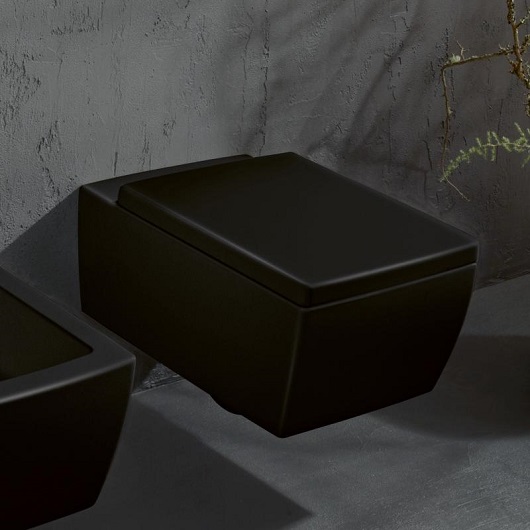 сиденье для унитаза villeroy & boch memento 2.0 8m24s1s5 с крышкой, черный матовый