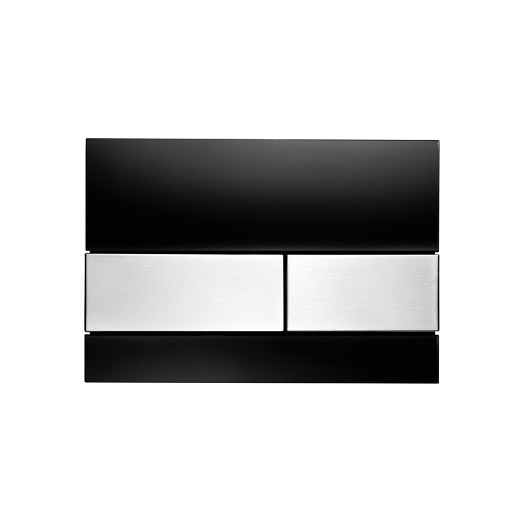 стеклянная панель смыва tece tecesquare 9240806 с покрытием против отпечатков пальцев, черное стекло/клавиши сатин