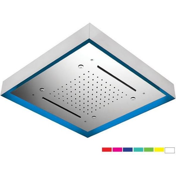 daniel, a579alcm57n2c, потолочная лейка для душа (3х режимная) с 7 цветной светодиодной подсветкой, диаметр 570 мм, цвет хром