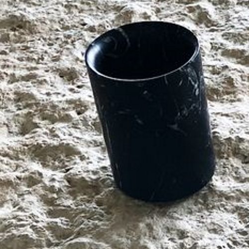 agape constellation, acom0302nm, стакан настольный 13х10 см, мрамор marquina, цвет черный