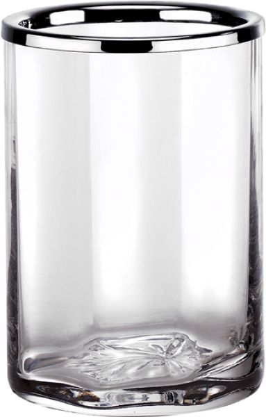 стакан surya crystal 6601/ch-wav 7х7х10 см стекло с эффектом волны, хром