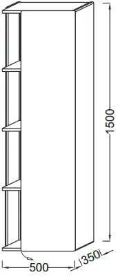подвесная колонна jacob delafon terrace eb1179d-274 (шарниры справа)