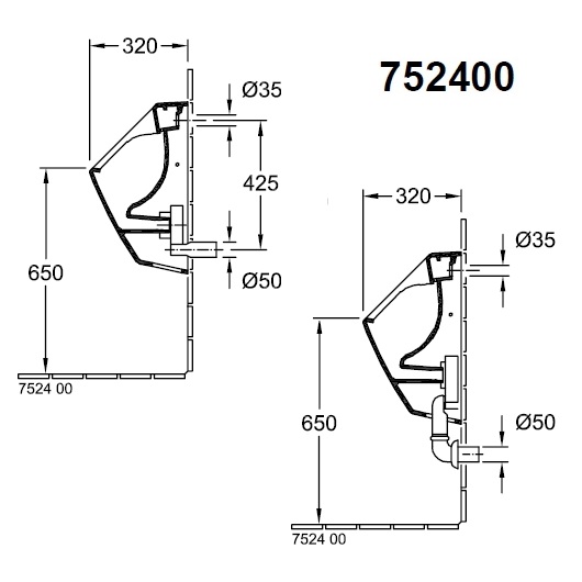 писсуар villeroy & boch o.novo 75240001, белый