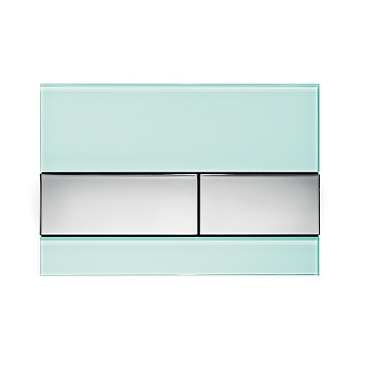 стеклянная панель смыва tece tecesquare 9240805, зеленое стекло/клавиши хром глянцевый