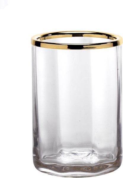 стакан surya crystal 6601/go-wav 7х7х10 см стекло с эффектом волны, золото
