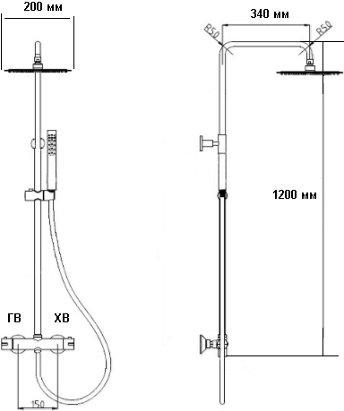 душевая система rgw shower panels 21140121-01 sp-21, хром