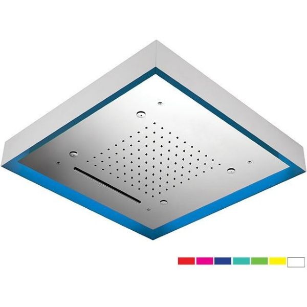 daniel, a579alcm57nc, потолочная лейка для душа (3х режимная) с 7 цветной светодиодной подсветкой, диаметр 570 мм, цвет хром