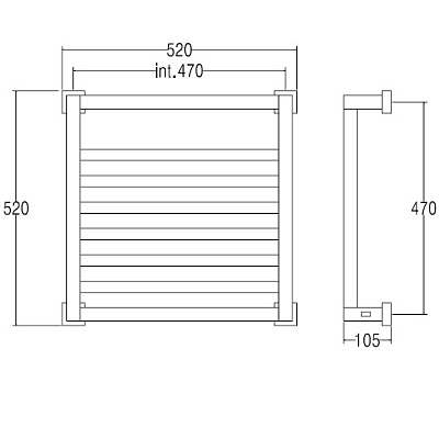 полотенцесушитель электрический margaroli quadri 810 box 8104704crnb, высота 52 см, ширина 52 см, хром