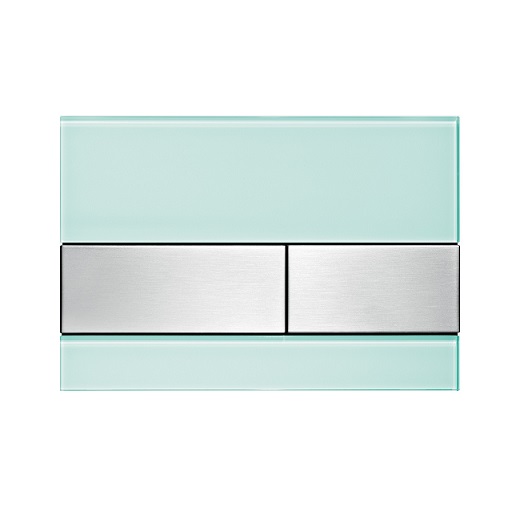 стеклянная панель смыва tece tecesquare 9240804 с покрытием против отпечатков пальцев, зеленое стекло/клавиши сатин