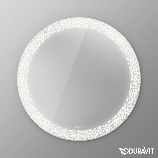 зеркало duravit happy d.2 plus hp7481g0000 ⌀900 мм, с подсветкой, декор «organic» 