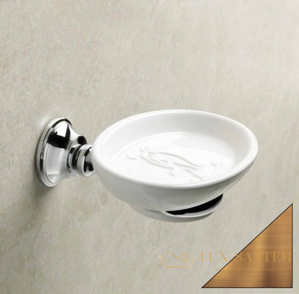 мыльница керамическая stil haus smart sm09(25-bi) настенная, бронза-белая керамика