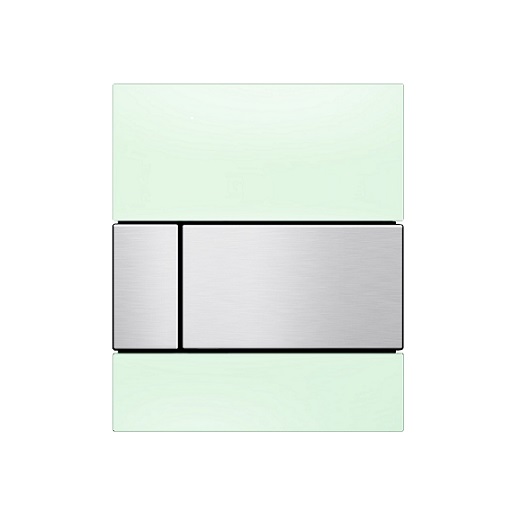 стеклянная панель смыва tece tecesquare 9242804 с покрытием против отпечатков пальцев, зеленое стекло/клавиша сатин