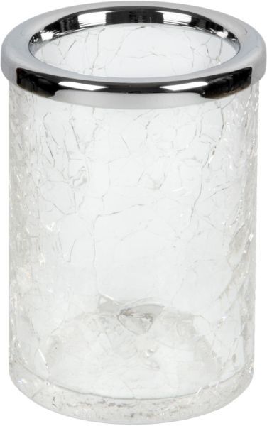 стакан surya crystal 6601/ch-crd 7х7х10 см эффект битого стекла, хром