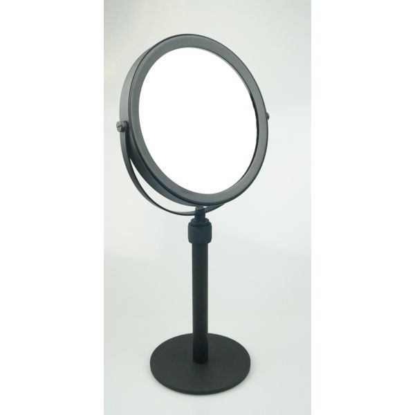 настольное увеличительное поворотное зеркало surya metall 6247/mb с круглым основанием 17,5х17,5х39-50 см, черный матовый