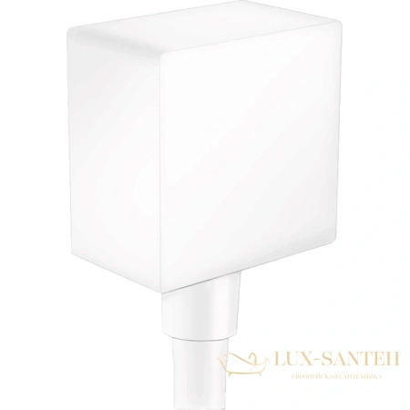 шланговое подсоединение hansgrohe fixfit square 26455700 с клапаном обратного тока, белый матовый