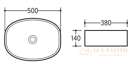 раковина накладная charus stefania 700-026w, 500*380*140 мм, белый глянцевый