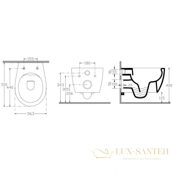 подвесной безободковый унитаз allen brau fantasy 4.11004.31, черный матовый