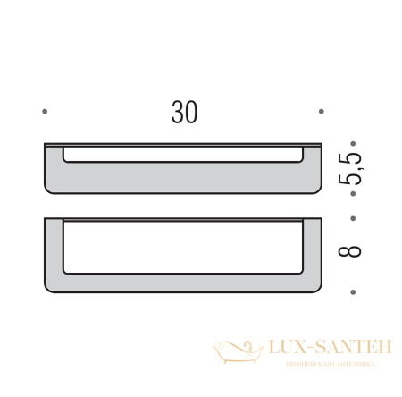 полотенцедержатель colombo design over b7009 30 см, нержавеющая сталь