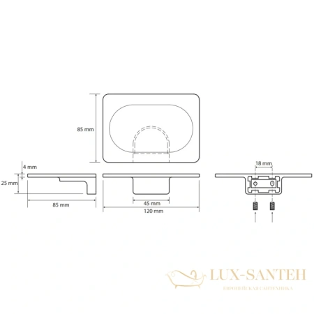 мыльница bemeta organic 167108330 настенная, черный матовый