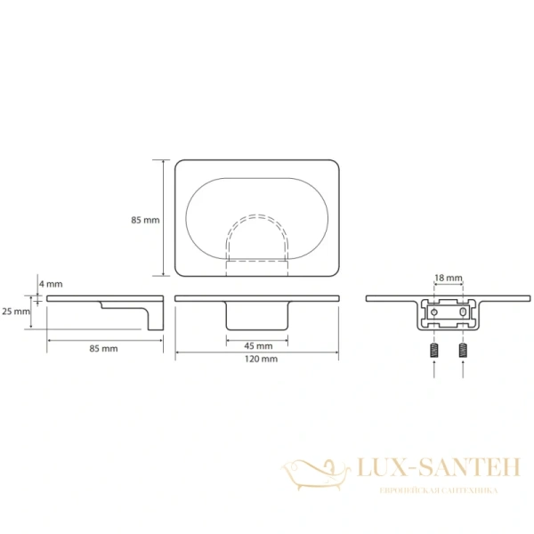 мыльница bemeta organic 167108330 настенная, черный матовый