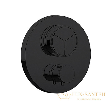 термостат для душа встраиваемый almar core e176633.mb, внешняя часть, на 3 выхода, черный матовый