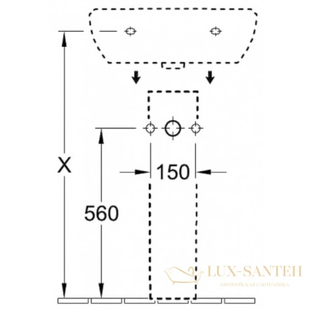пьедестал villeroy & boch o.novo 52650001 для раковины, альпийский белый