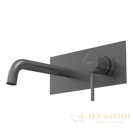 смеситель для раковины встраиваемый berges ventas r, 076015, оружейная сталь