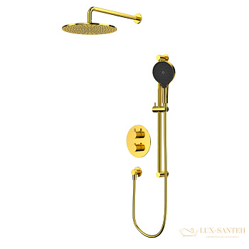 термостатическая душевая система скрытого монтажа whitecross y, yset09topgl, золото глянцевое