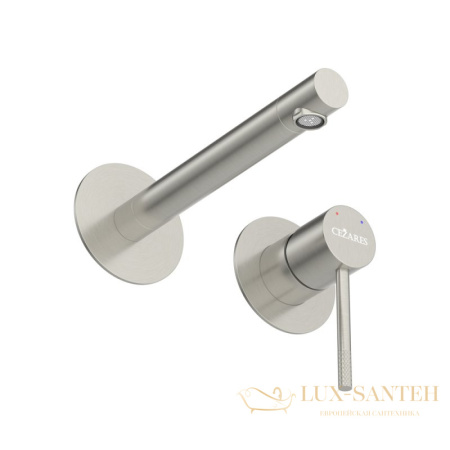 смеситель для раковины встраиваемый cezares relax-relax-bli2-2-in-w0, со встроенной частью, без донного клапана, нержавеющая сталь