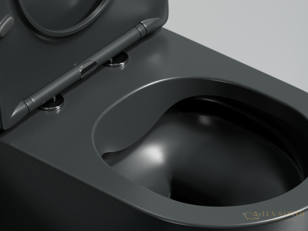 унитаз подвесной ceramica nova modena cn6063mdh безободковый, с сиденьем микролифт, антарцит темный матовый