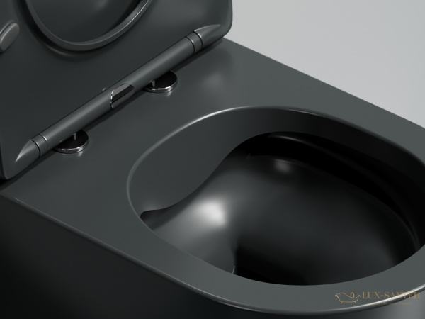 унитаз подвесной ceramica nova modena cn6063mdh безободковый, с сиденьем микролифт, антарцит темный матовый