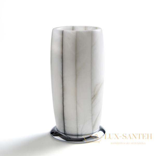 стакан для зубных щеток настольный 3sc rigato, al03nk, алебастр/никель сатинированный полированный