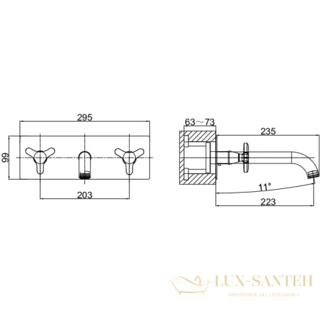 смеситель для раковины d&k hessen.goethe da1384441, хром