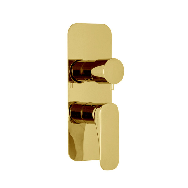 fima|carlo frattini spillo up, f3039x6or, смеситель для душа встроенный, с переключателем на 2/3 источника, внешняя часть, цвет золото