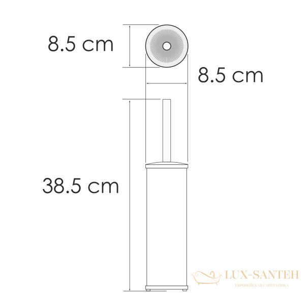 щетка для унитаза напольная wasserkraft k-1027brushed gold, золотой матовый