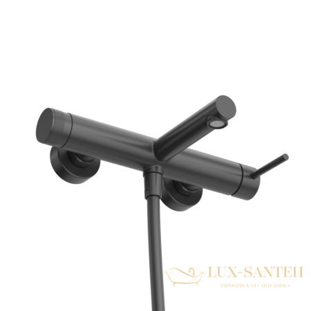 смеситель для ванны cezares relax-vd-nop, с ручным душем, черный матовый