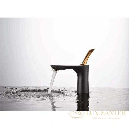 смеситель для раковины d&k venice.baciano da1032159, золотой/черный матовый