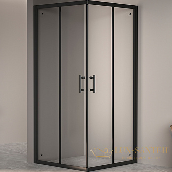 душевой уголок rgw passage 02083199-14 pa-31b 90x90, профиль черный, стекло прозрачное