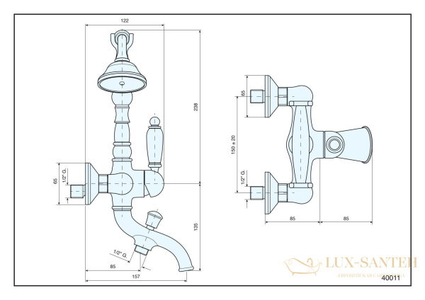 смеситель с ручным душем emmevi laguna 40011/bс для ванной, белый/хром