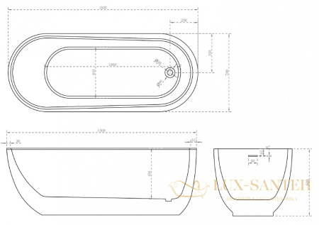 ванна акриловая свободностоящая abber ab9341-1.5, белый глянцевый